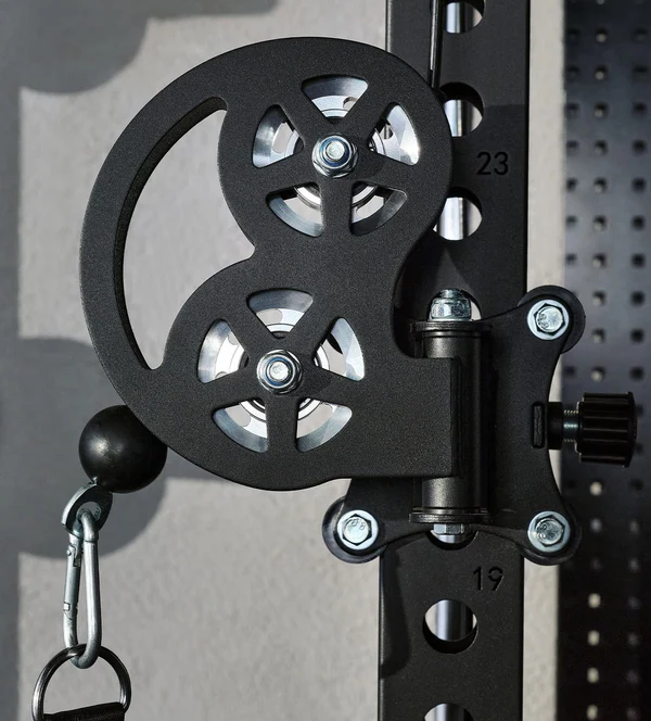 Lift with comfortable motion with the smooth smith gliders on the Major Fitness F35 Pro All-In-One Home Gym Wall-Mount Folding Power Rack