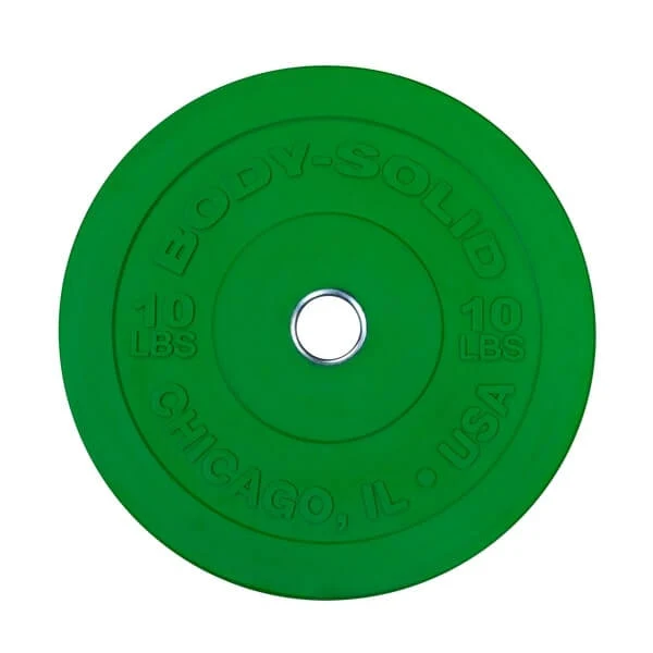 Body-Solid Chicago Extreme Colored Bumper Plate Set OBPXC260 | 260 lb Olympic Rubber Weight Plate Set