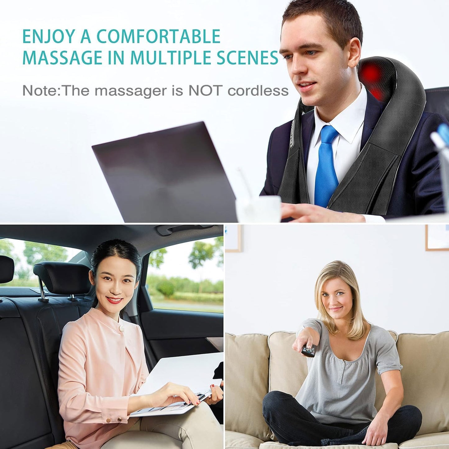 AERLANG Shiatsu Massager designed to be used anywhere including at home or on the go.