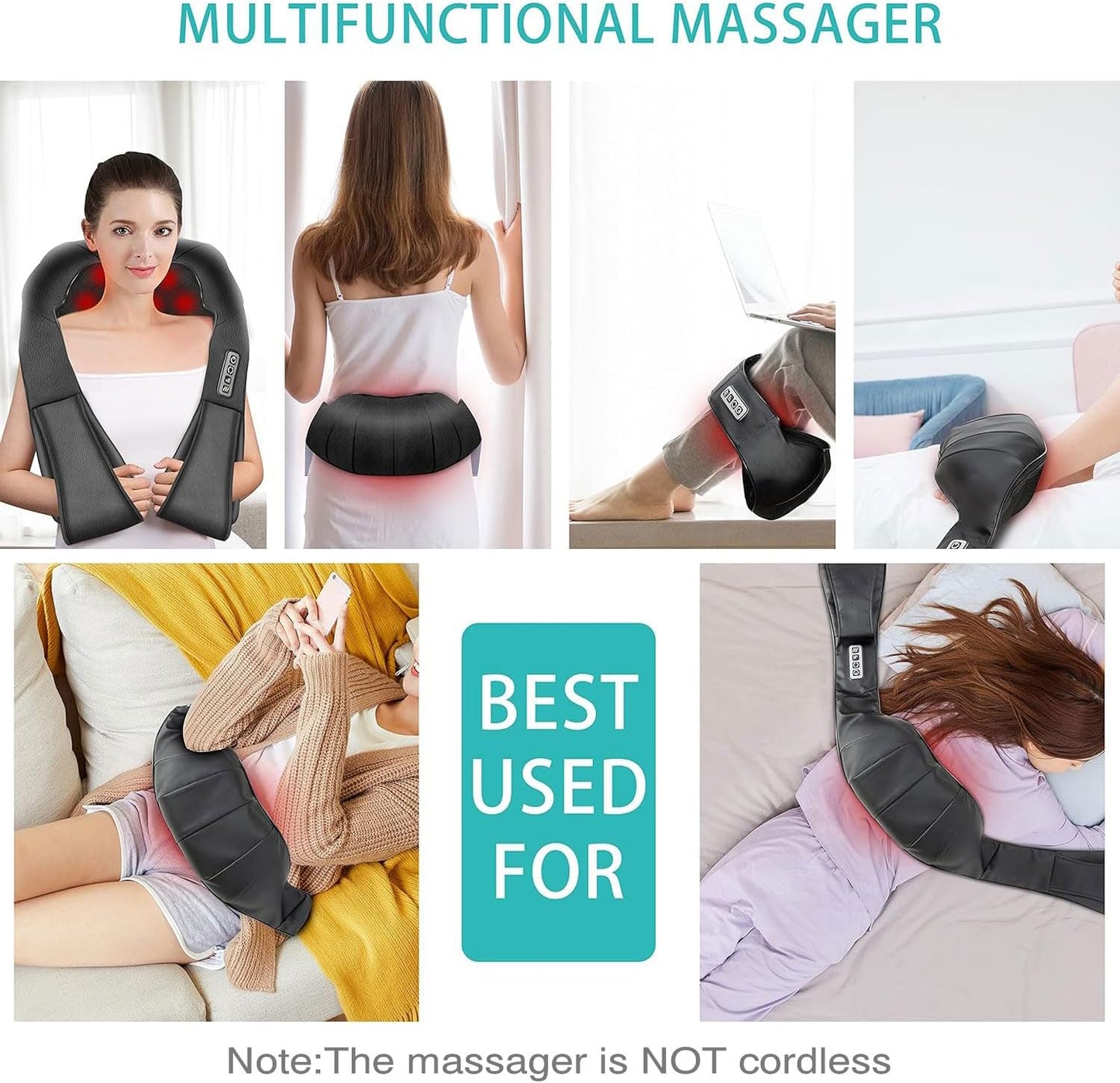 Multifunctional massage perfect for shoulders, back, waist, and abs.