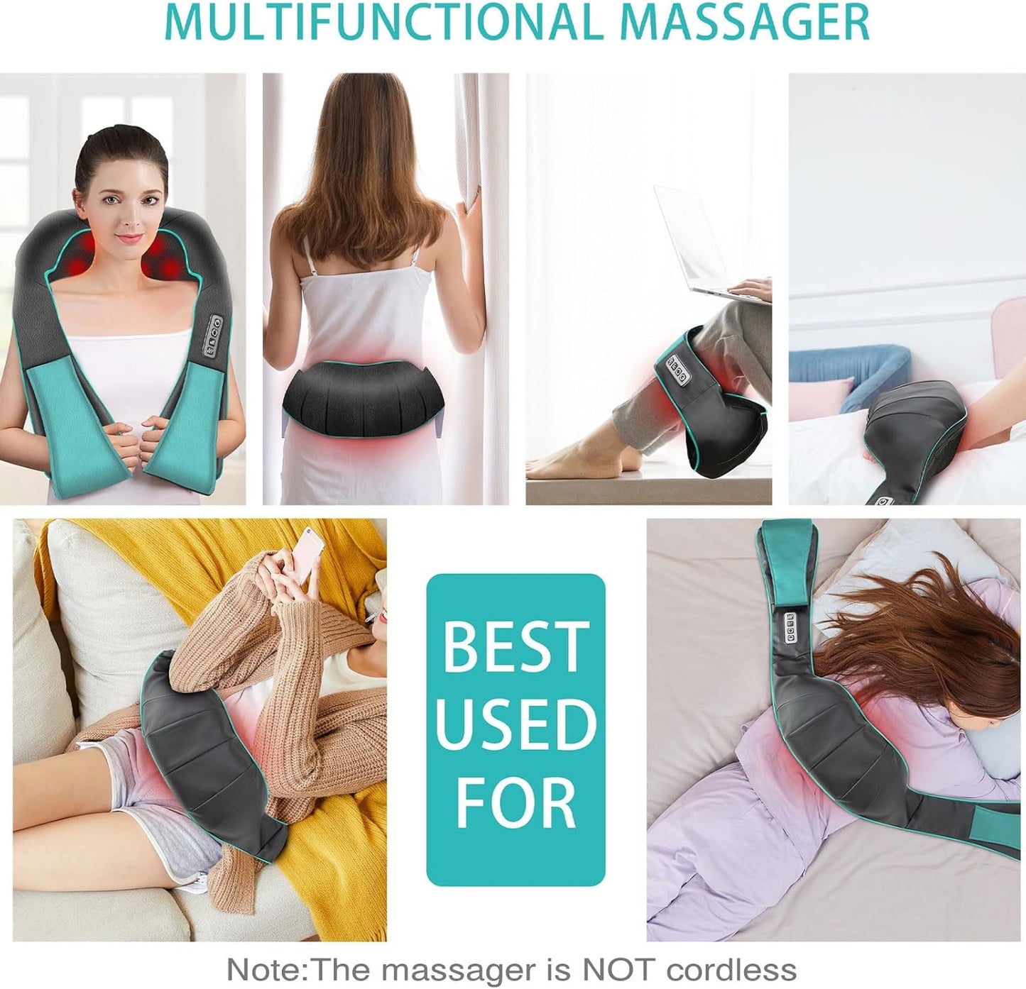 Multifunctional massage perfect for shoulders, back, waist, and abs.