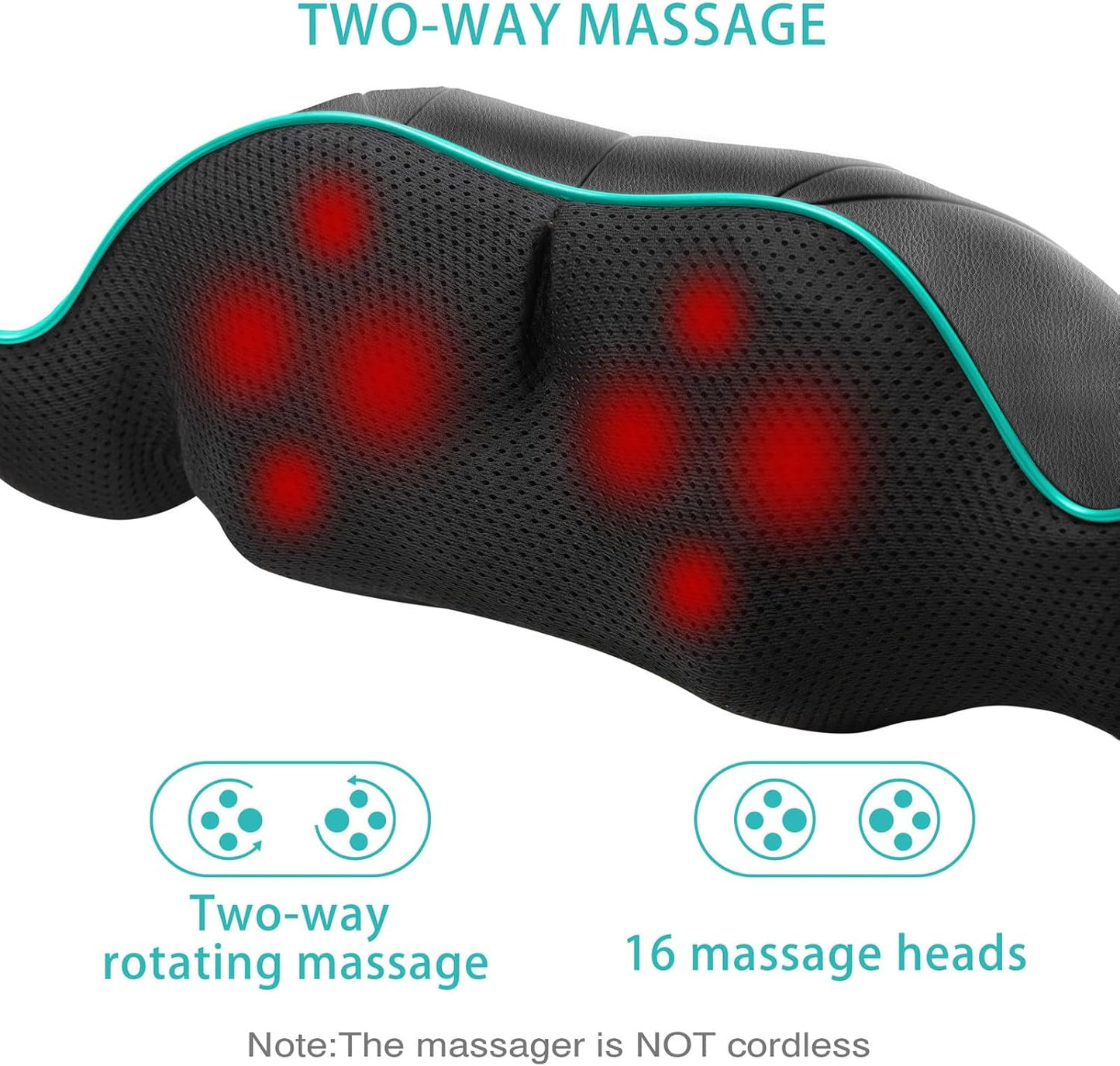 AERLANG Neck & Back Massager featues two way rotating massage