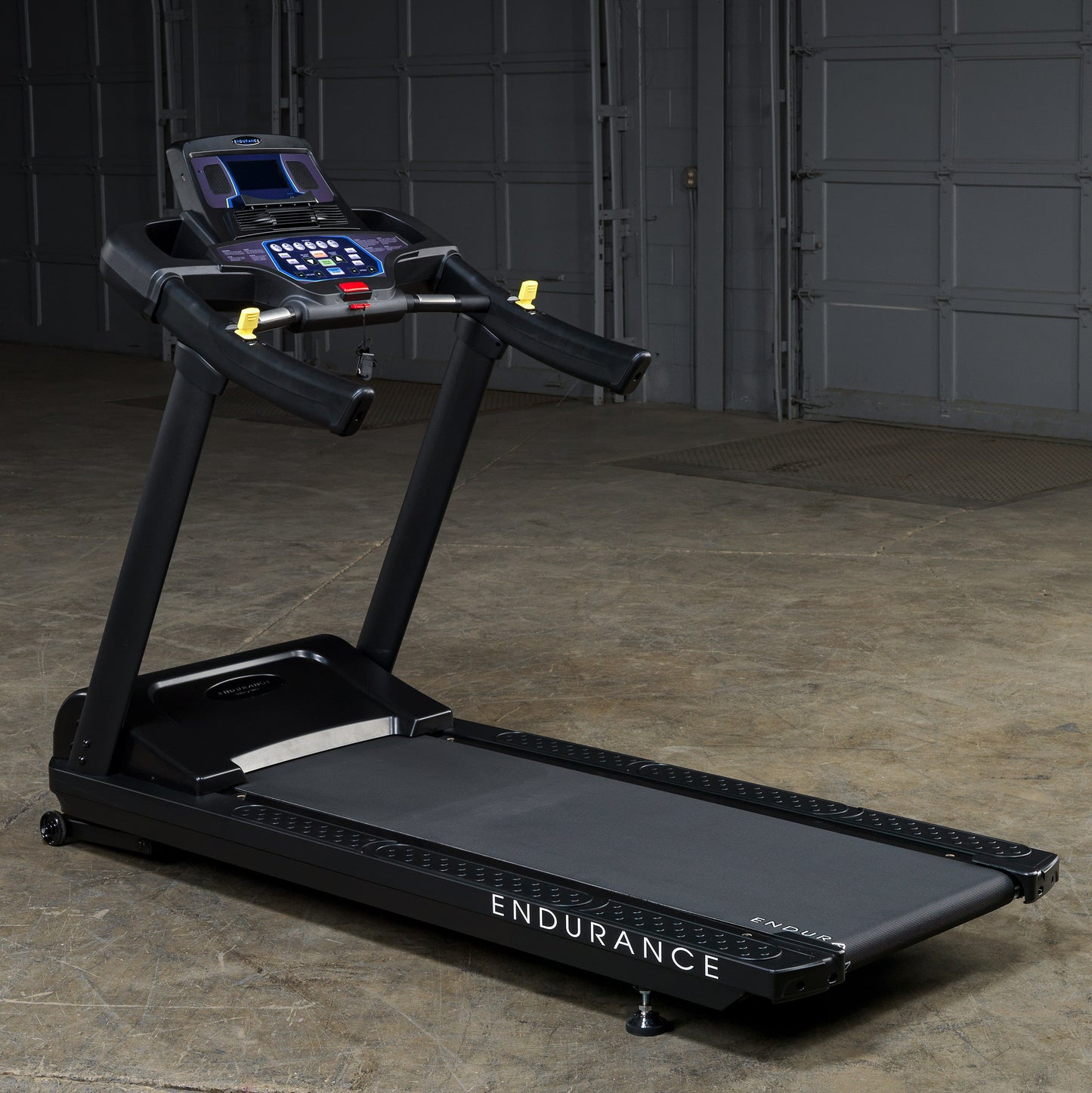 Body-Solid T150 treadmill in commercial gym setting, ideal for high-volume training environments