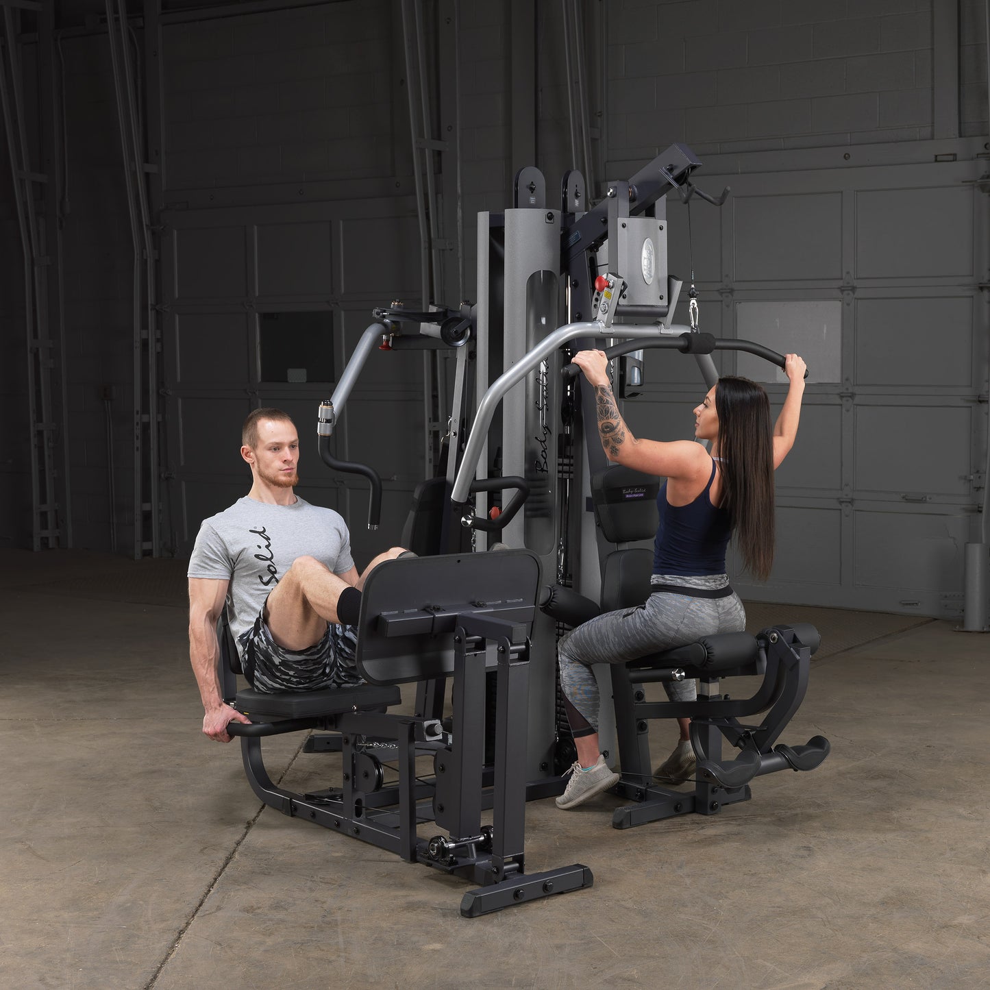 Dual-user Body-Solid G9S gym with independent upper and lower body stations