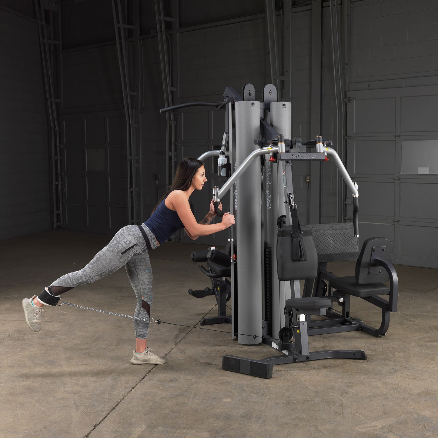 Multiple cable-based stations for full-body functional strength training on G9S