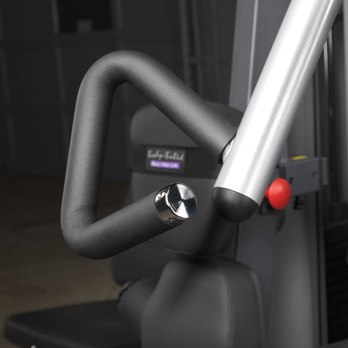 Close-up of ergonomic handles on the Body-Solid G9S Two Stack Gym