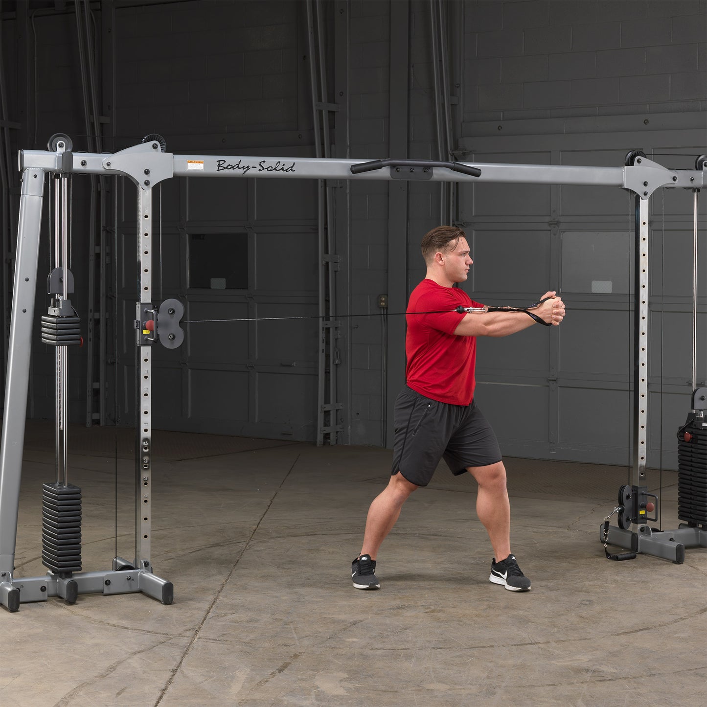 Body-Solid GDCC250 Dual Cable Machine in Action During Strength Training