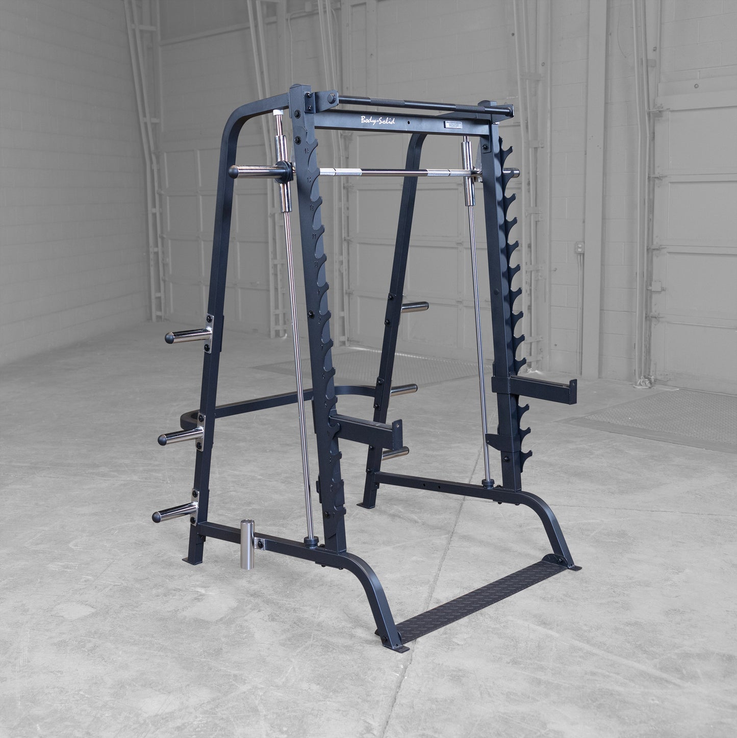 Body‑Solid GS348B Smith Machine front view in home gym