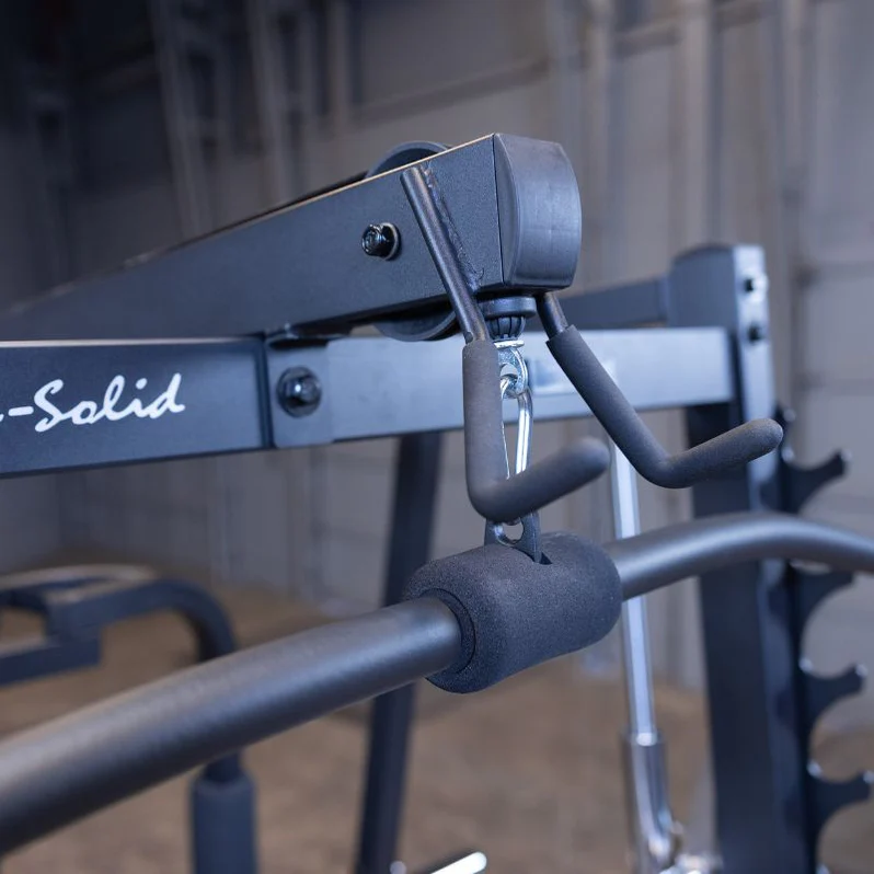 Body‑Solid Series 7 Smith Gym Package GS348BP4 lat pulldown holder close-up