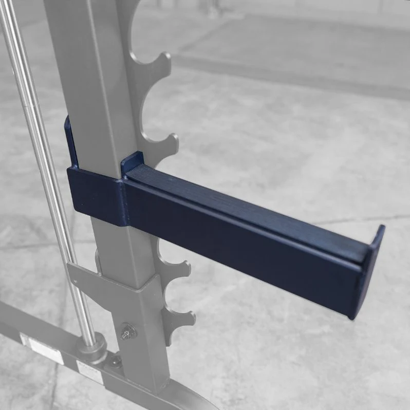 Close-up of spotter arms on the Body-Solid GS348BP4 Series 7 Smith Machine
