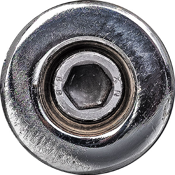 Sleeve cap detail on the chrome Body‑Solid OB86C Olympic barbell