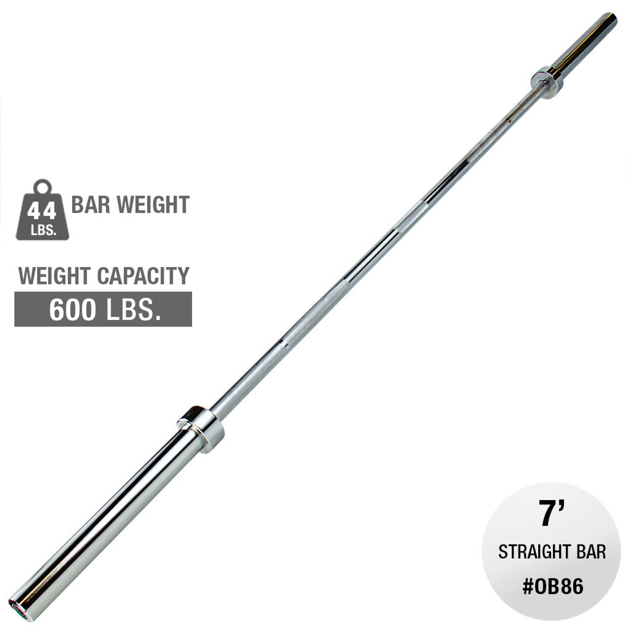 Body‑Solid OB86C 7′ Chrome Olympic Bar – 30 mm Shaft, 600 lb Capacity