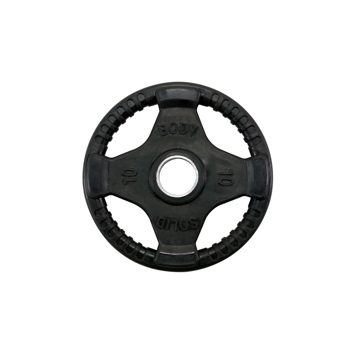 10 lb Body‑Solid ORT rubber grip Olympic plate front view