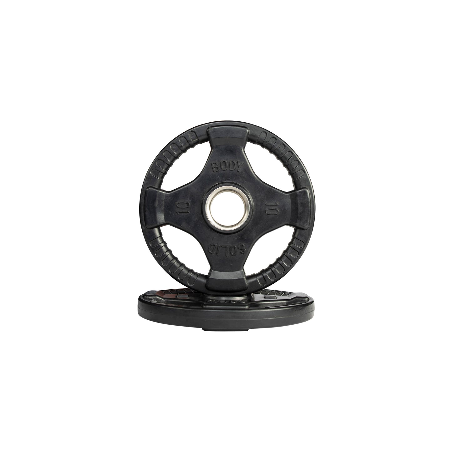 10 lb pair Body‑Solid ORT rubber grip Olympic plate front view