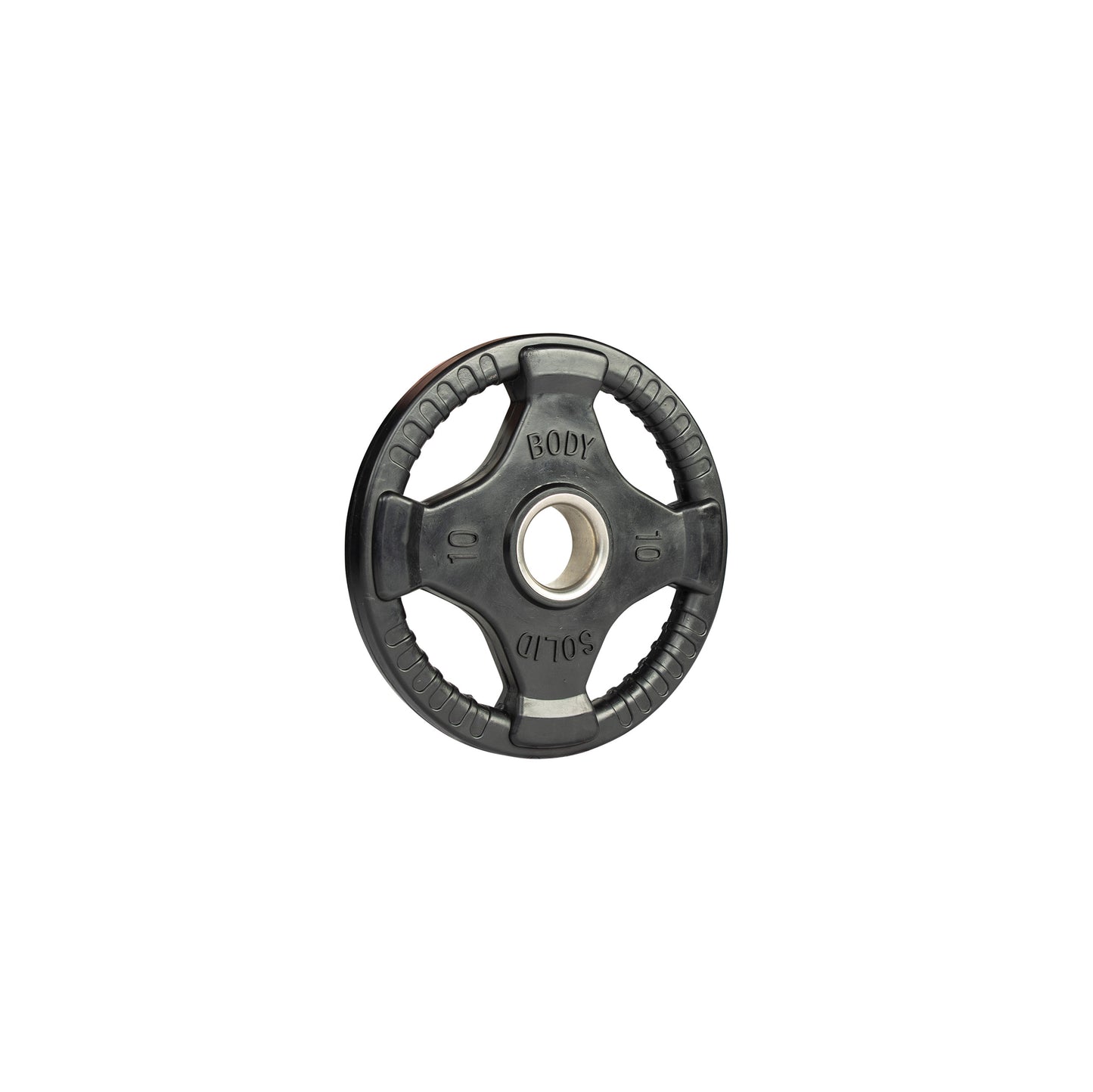 10 lb Body‑Solid ORT rubber grip Olympic plate side view