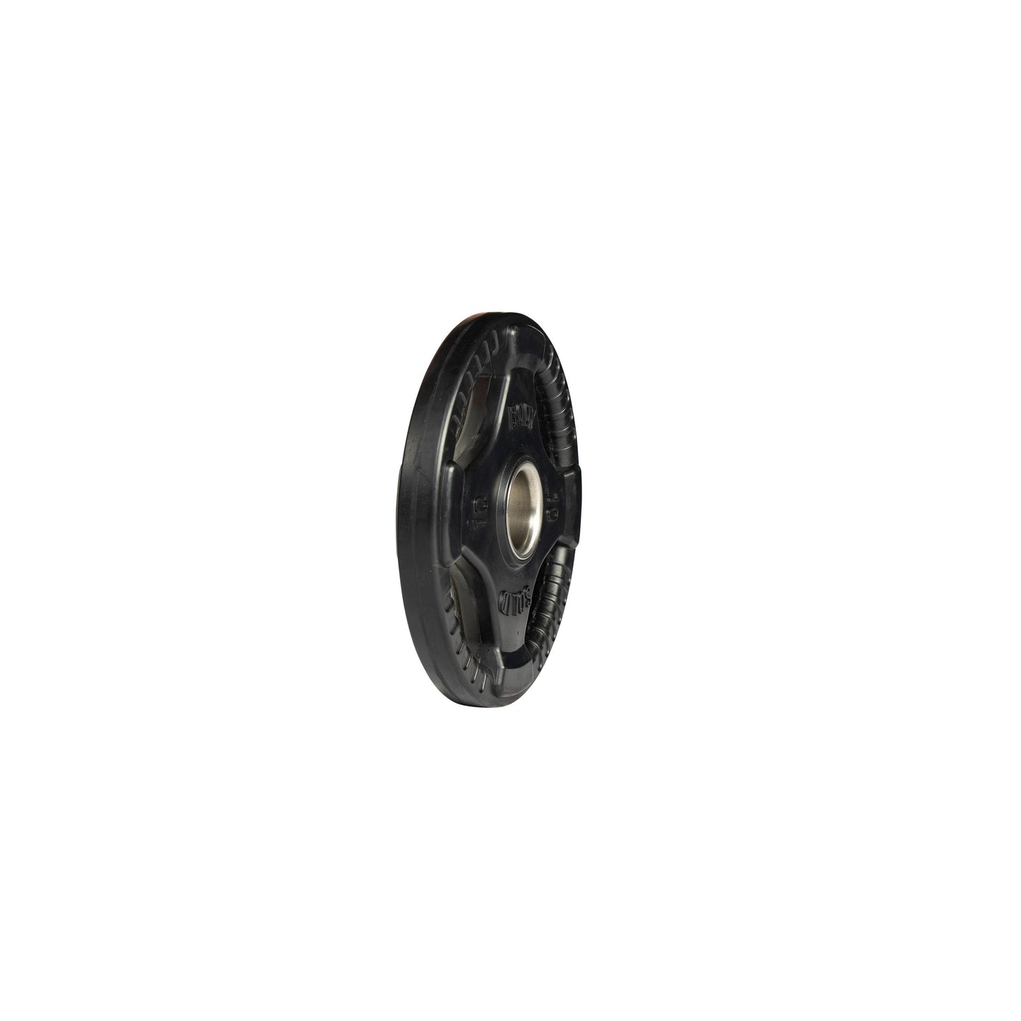 10 lb Body‑Solid ORT rubber grip Olympic plate side view