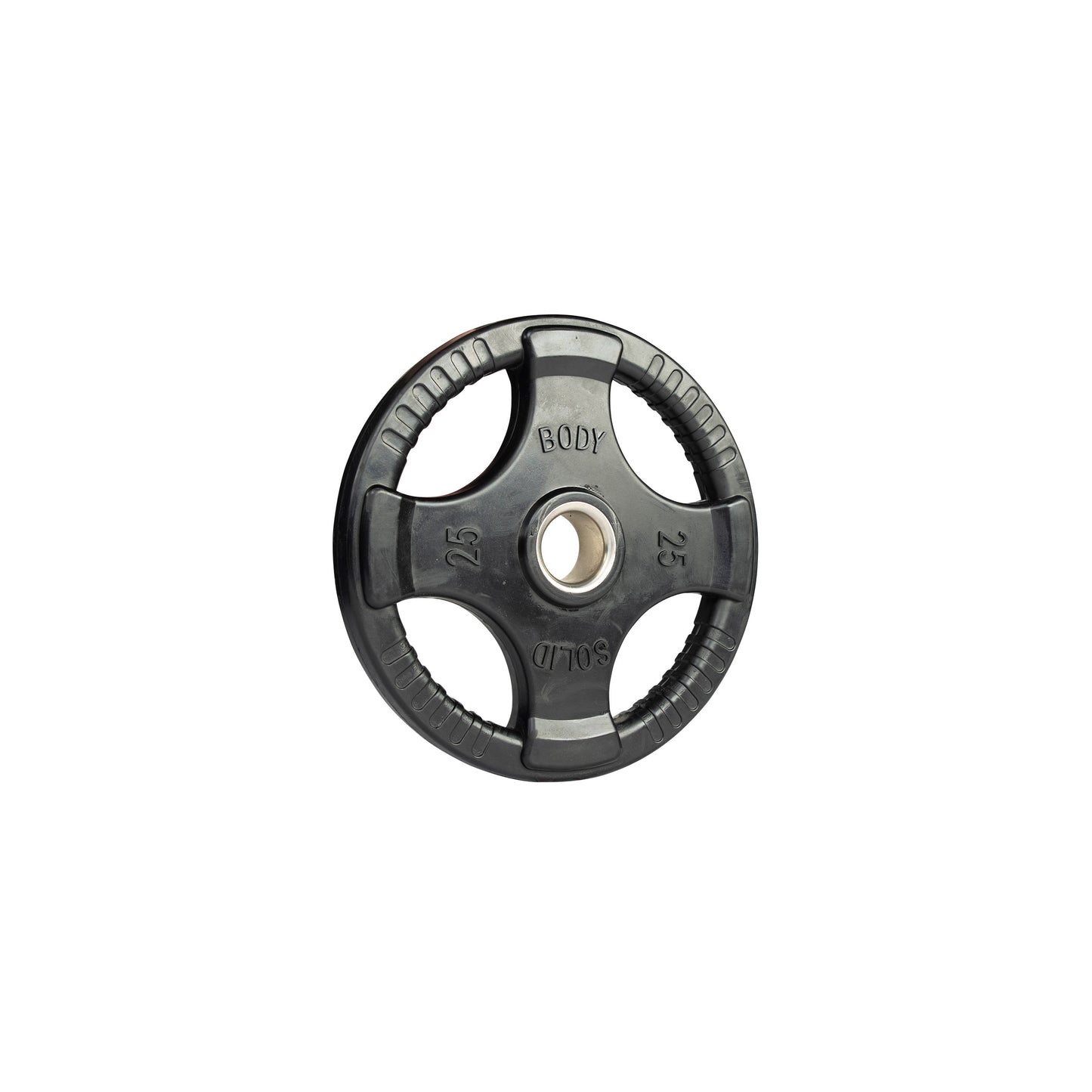 25 lb Body‑Solid ORT rubber grip Olympic plate side view
