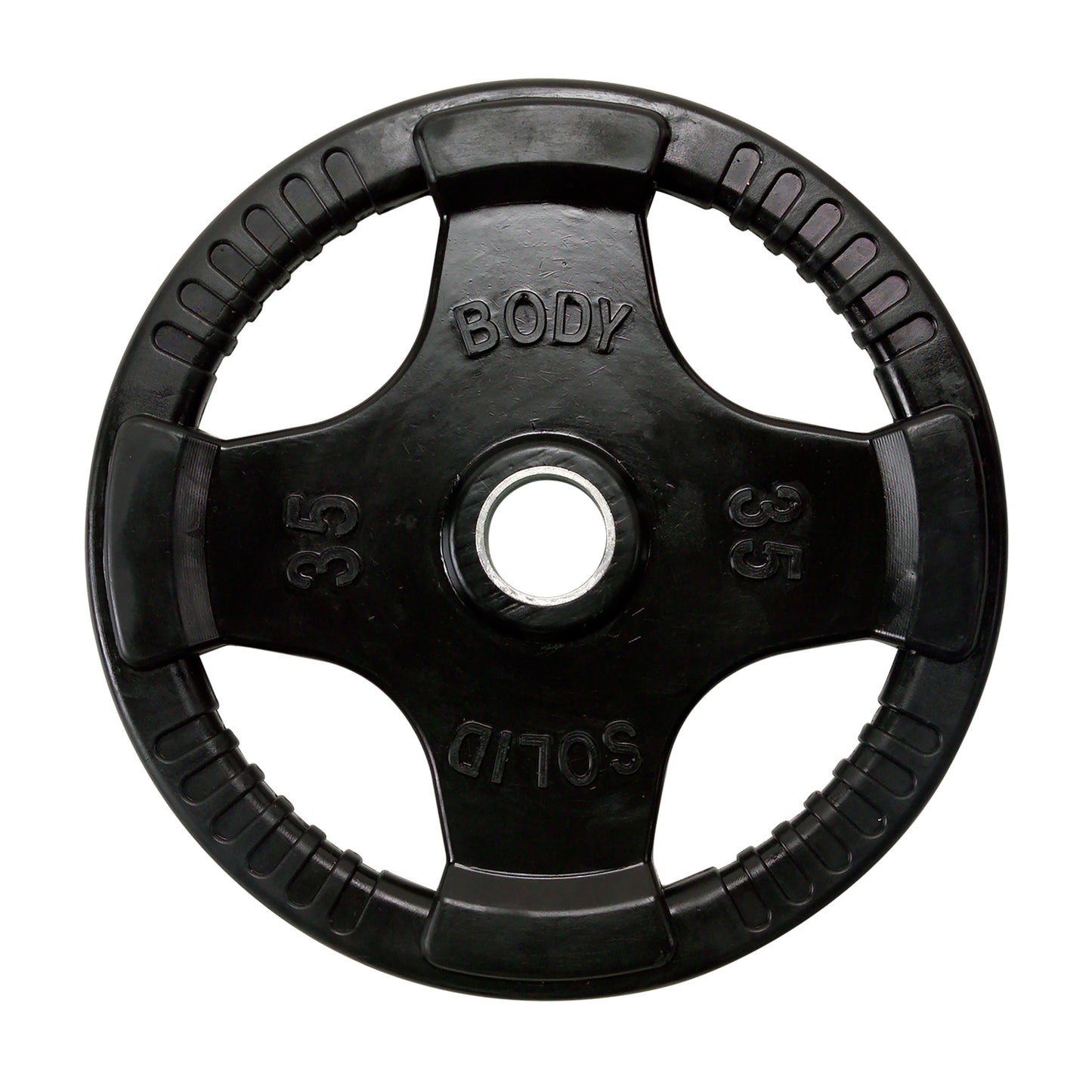 35 lb Body‑Solid ORT rubber grip Olympic plate front view