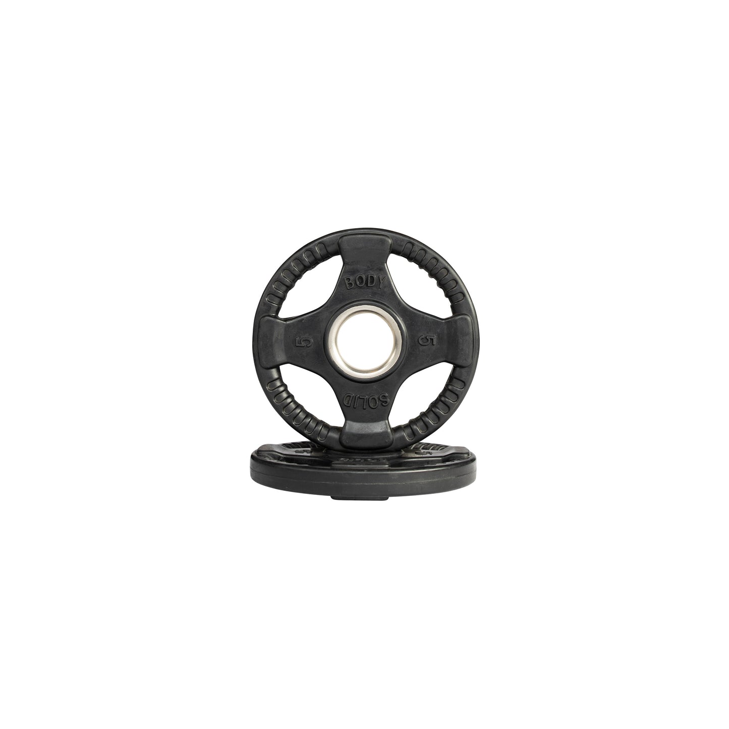 5 lb pair Body‑Solid ORT rubber grip Olympic plate front view