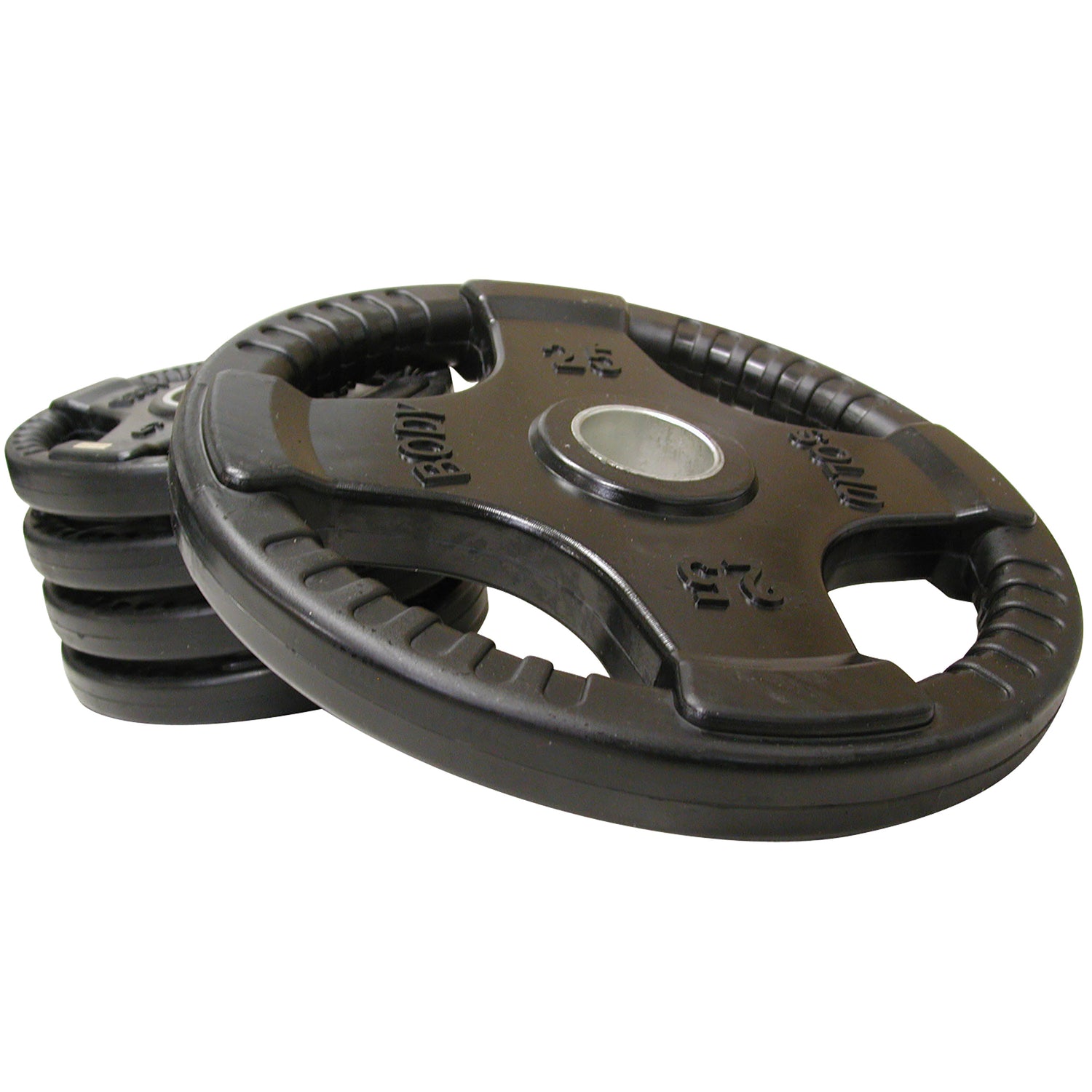 Rubber-coated Body-Solid ORT Weight Plate reducing floor impact and noise