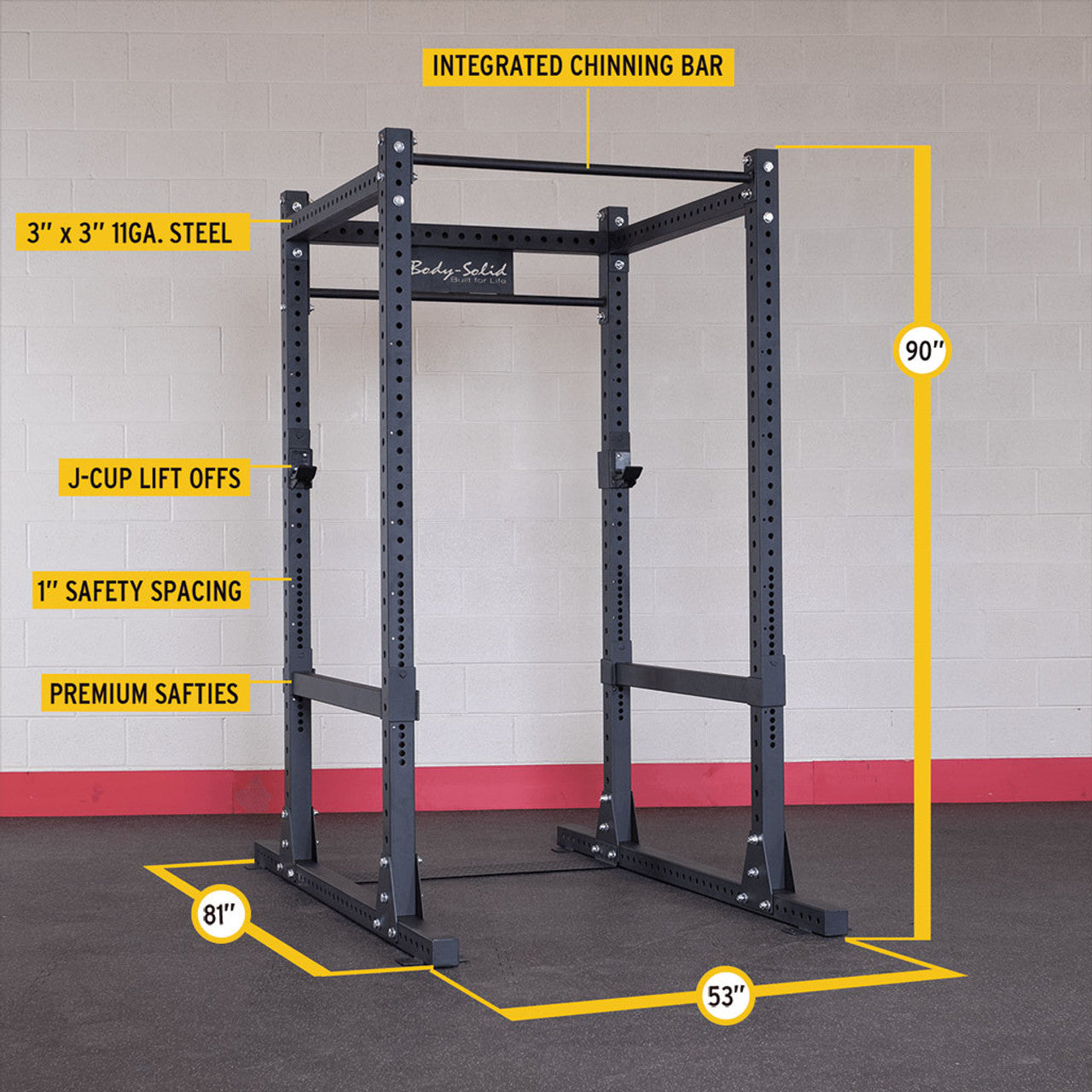 Dimensions of the Body-Solid SPR1000 Power Rack