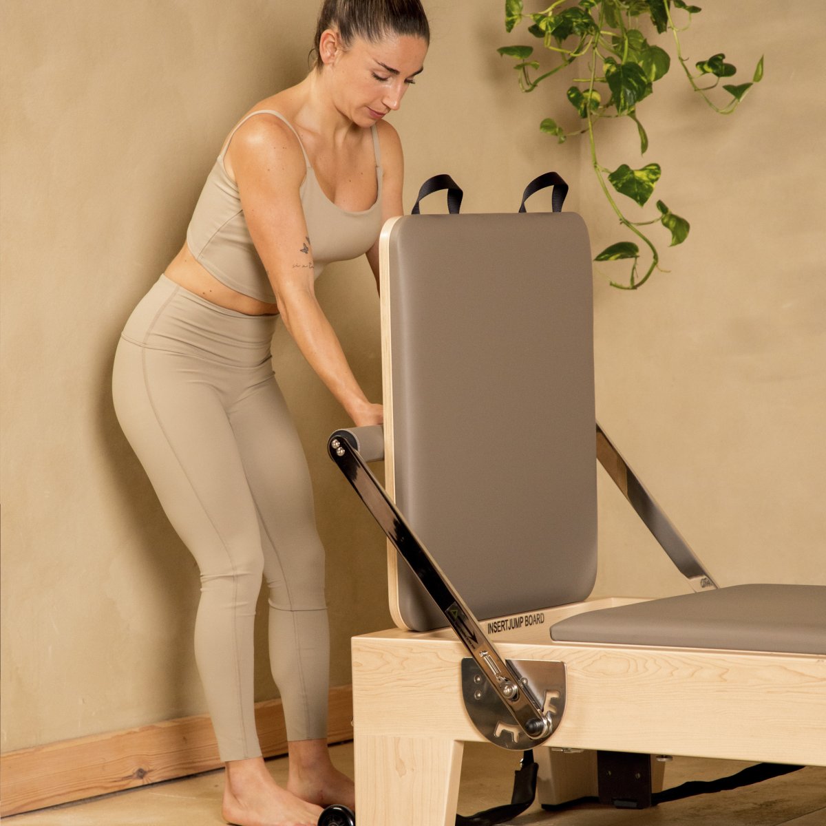 Easy transport wheels on Elina Pilates Elite Wood Reformer