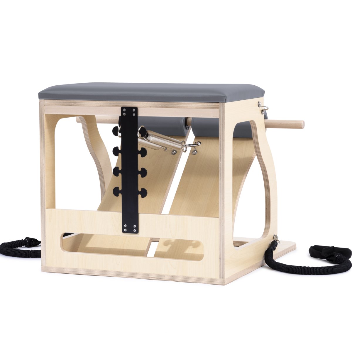 Close-up of high-quality wood frame on Elina Pilates Alma Chair