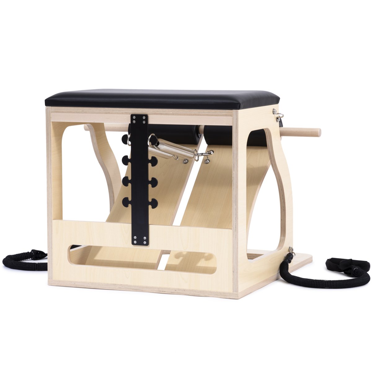 Close-up of high-quality wood frame on Elina Pilates Alma Chair