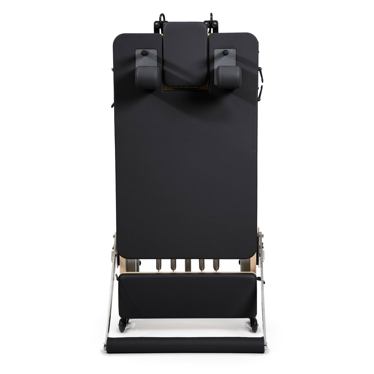 Elina Pilates Foldable Reformer stored in compact position