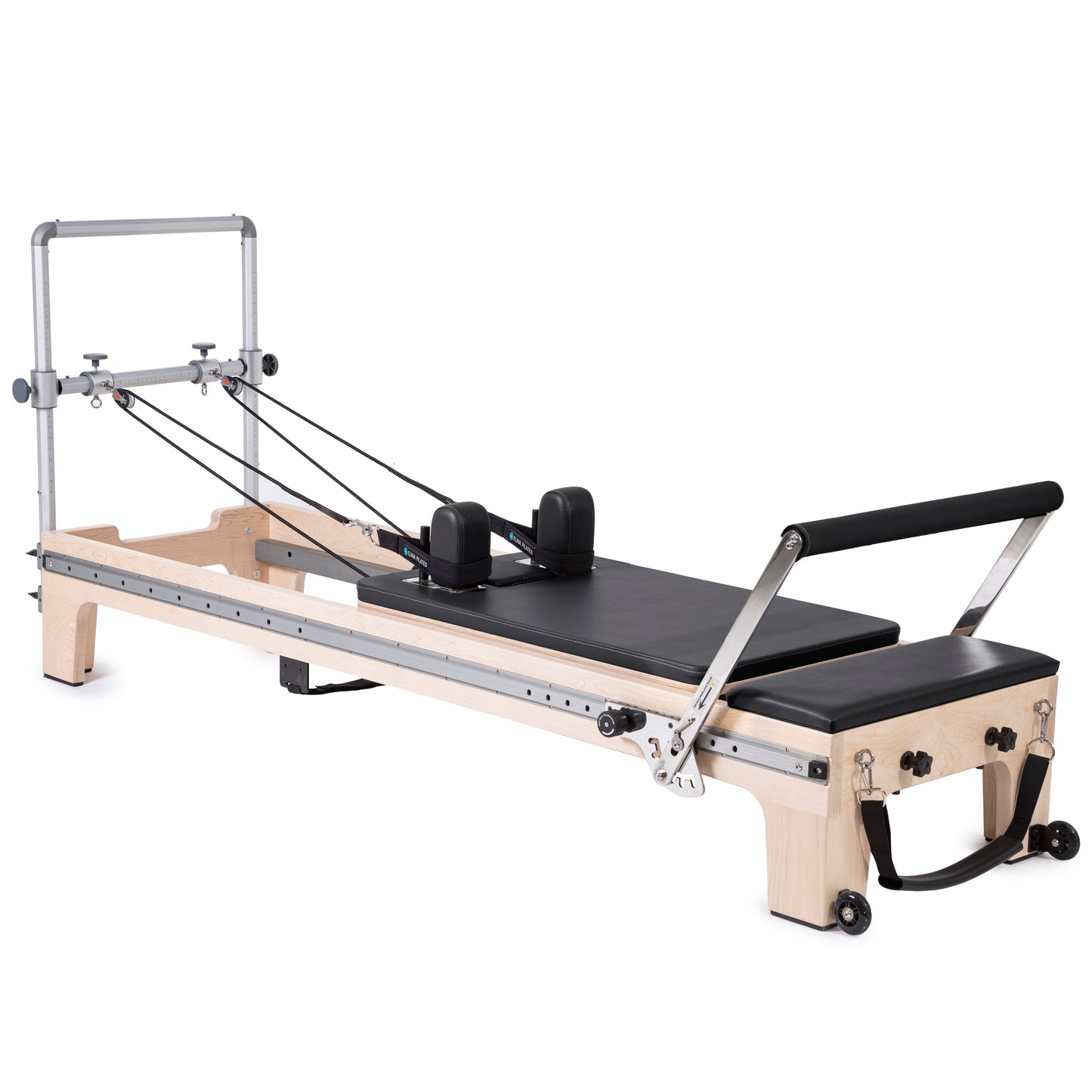 Full view of Elina Pilates Master Instructor™ Reformer with Mini-Tower and maple wood finish