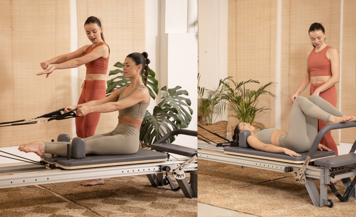 View of the Elina Pilates Mentor Reformer with Full Towe