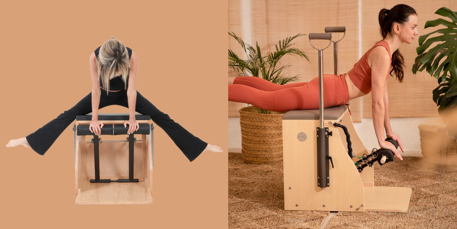 Elina Pilates Wood Combo Chair with handles and dual pedals