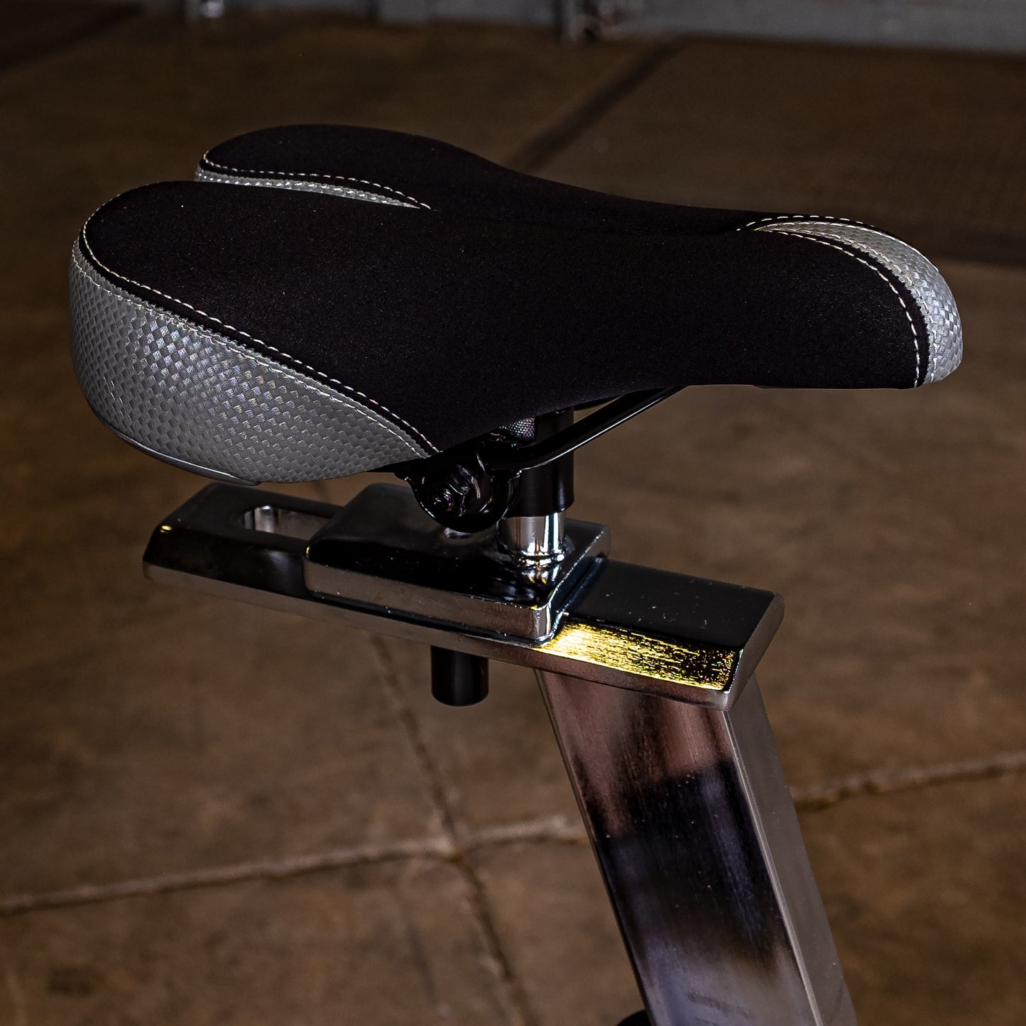 Adjustable seat and on the Endurance by Body-Solid Endurance ESB250 spin bike for custom rider fit