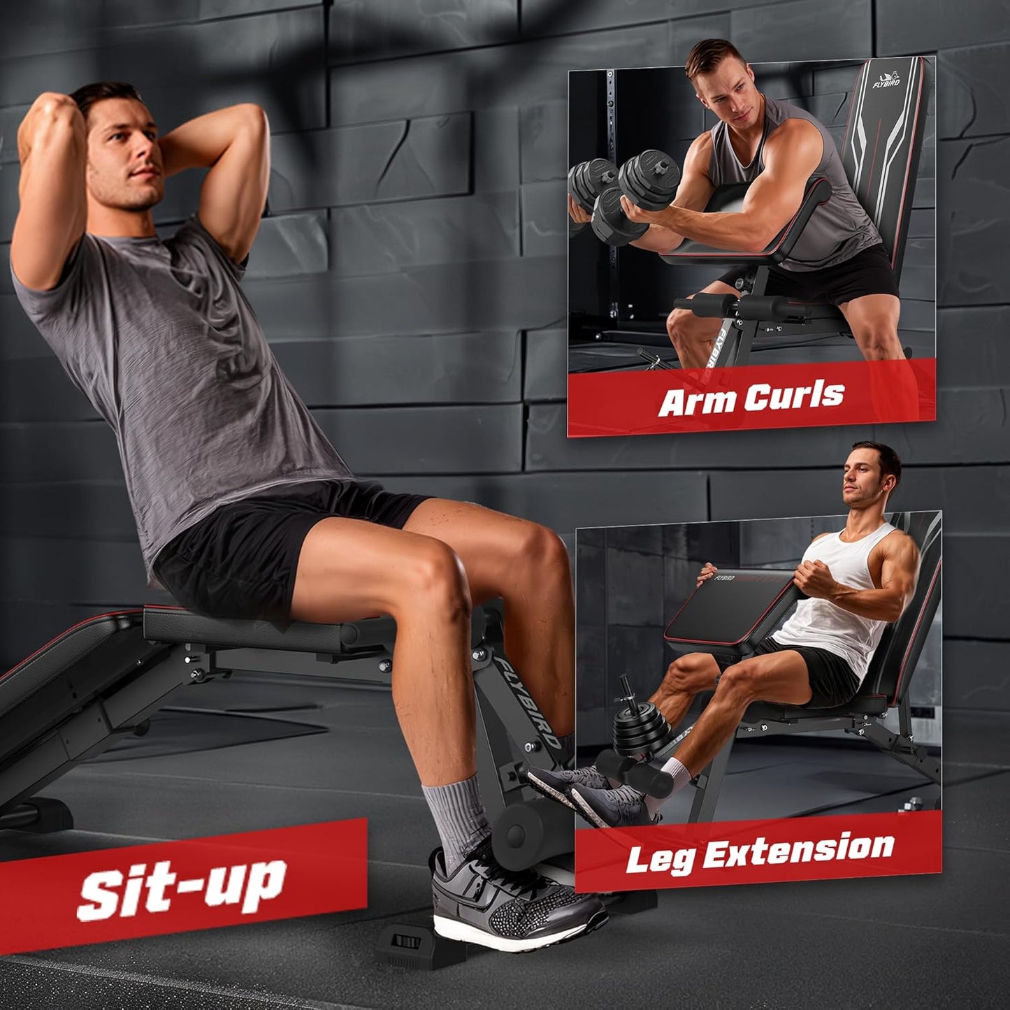 FLYBIRD Multifunctional Weight Bench offers versatility with a wide range of workout options