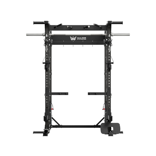 MAJOR FITNESS B52 All-in-One Home Gym Smith Machine (Tactical Black) Front View