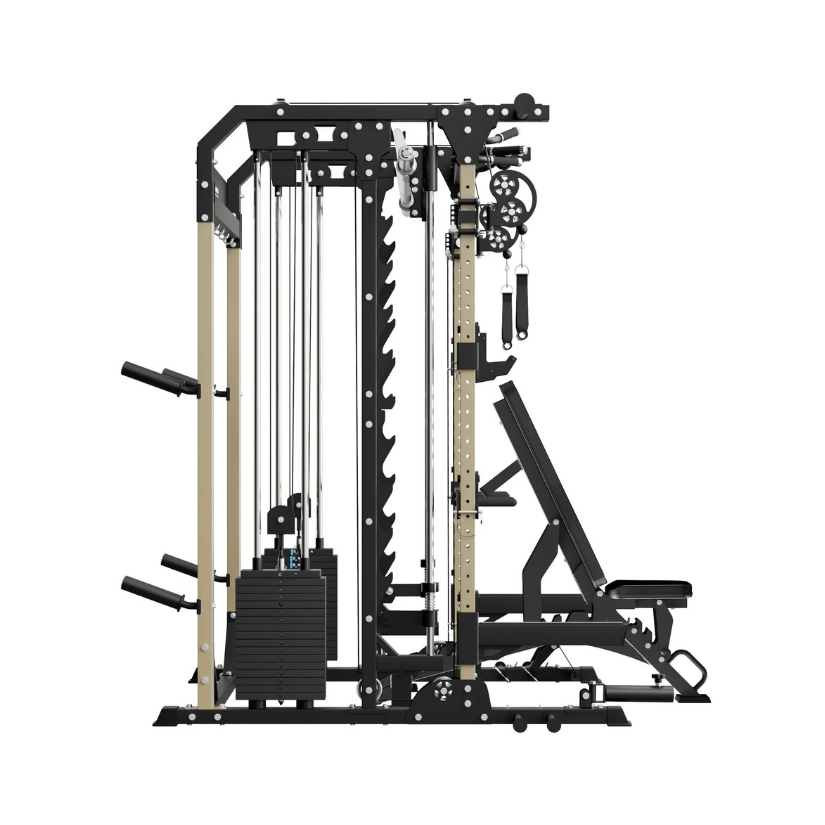 MAJOR FITNESS B52 All-in-One Home Gym Smith Machine (Recon Desert) Side View