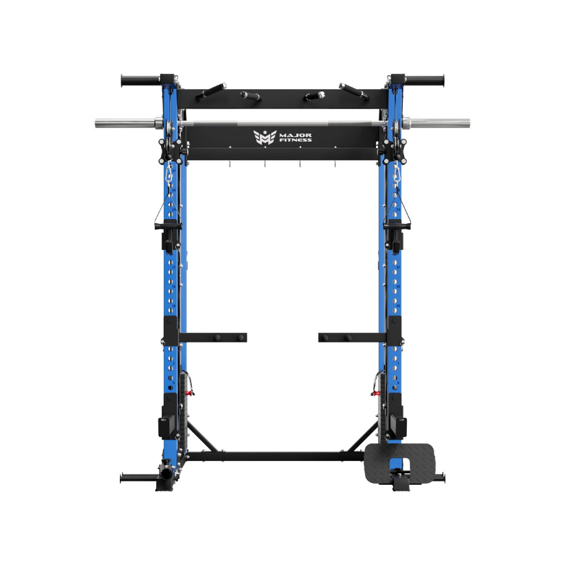 MAJOR FITNESS B52 All-in-One Home Gym Smith Machine (Patriot Blue) Front View
