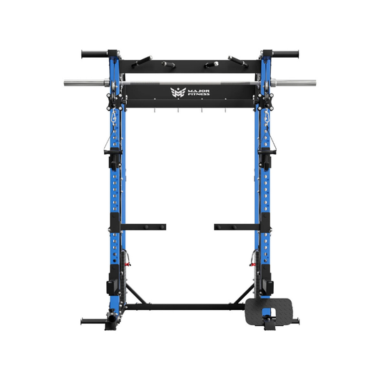 MAJOR FITNESS B52 All-in-One Home Gym Smith Machine (Patriot Blue) Front View