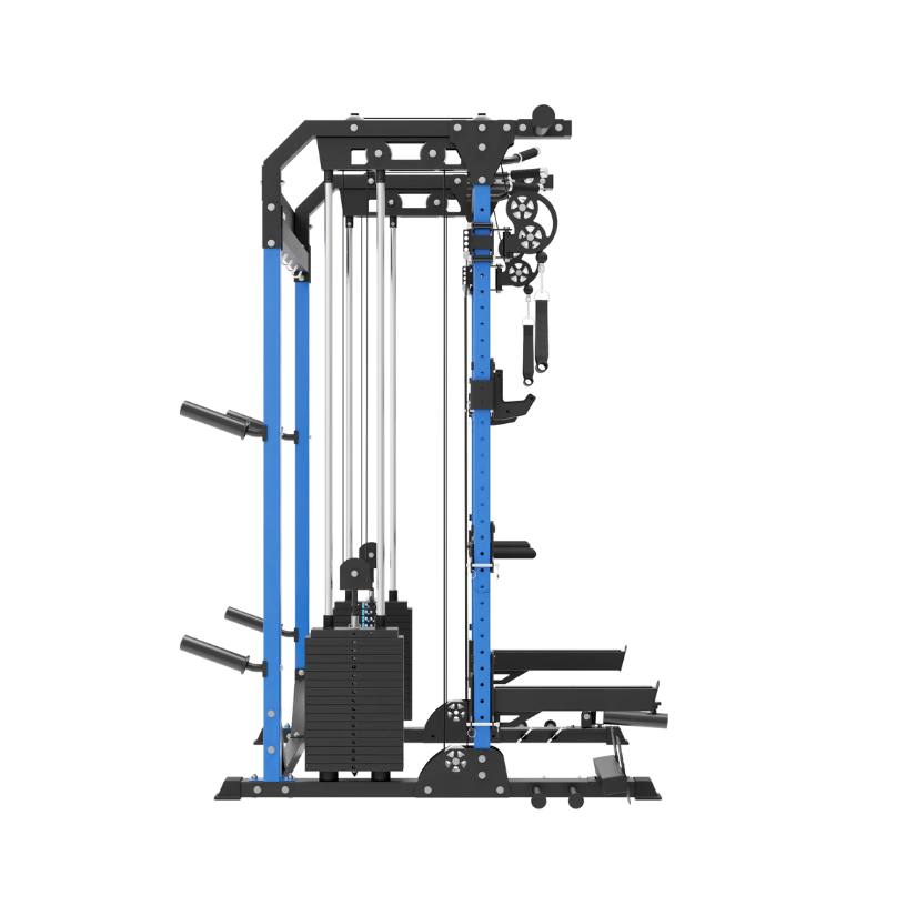 Major Fitness F22 Pro All-In-One Power Rack Home Gym (Patriot Blue) Side View