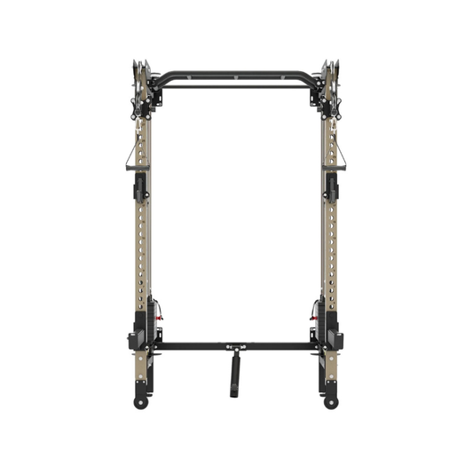 MAJOR FITNESS F35 All-in-One Wall Mount Folding Power Rack Home Gym (Recon Desert) Front View