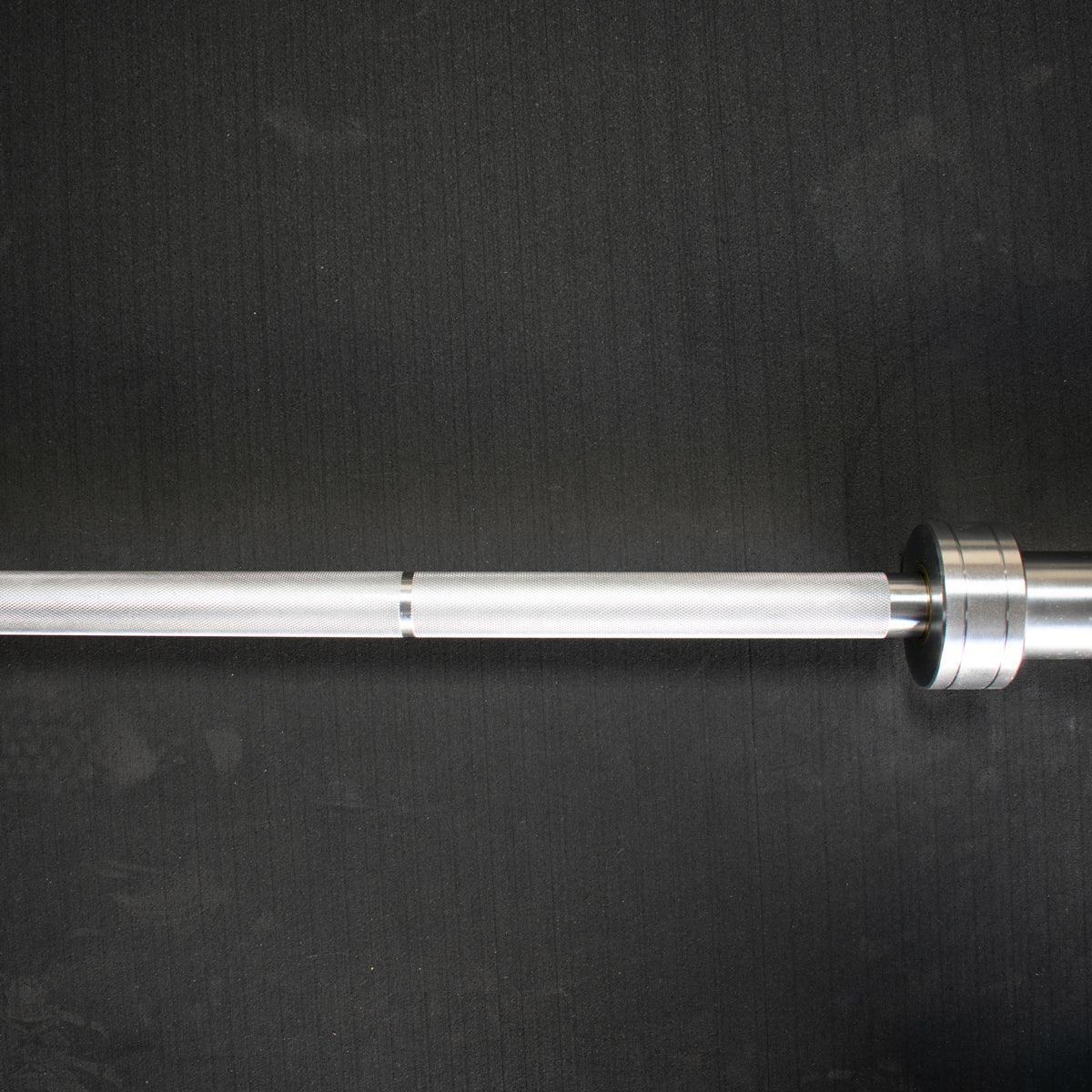 Close-up of precision knurling on Olympic ba