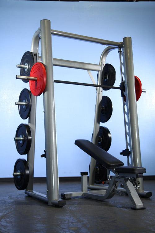Muscle D Fitness Smith machine set up in a modern home gym
