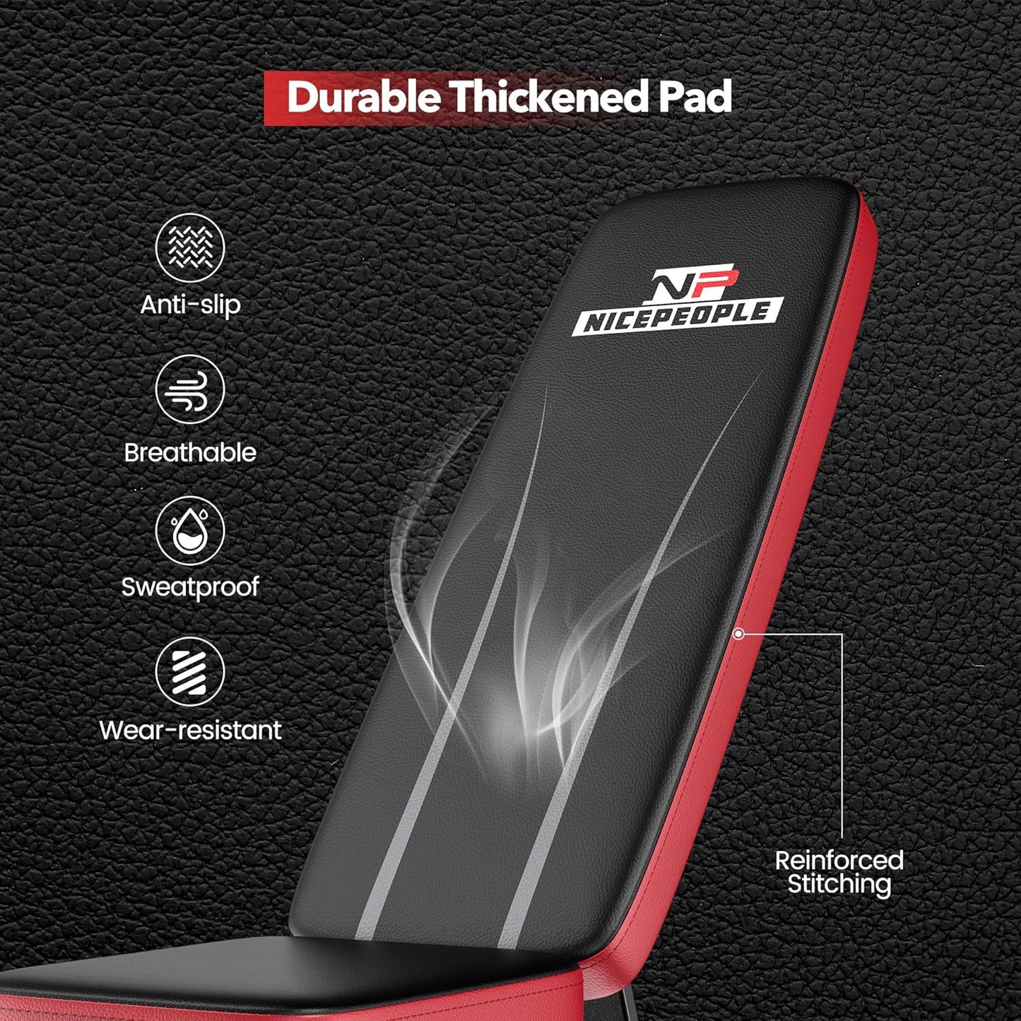 Close-up of thickened, sweat-proof padding