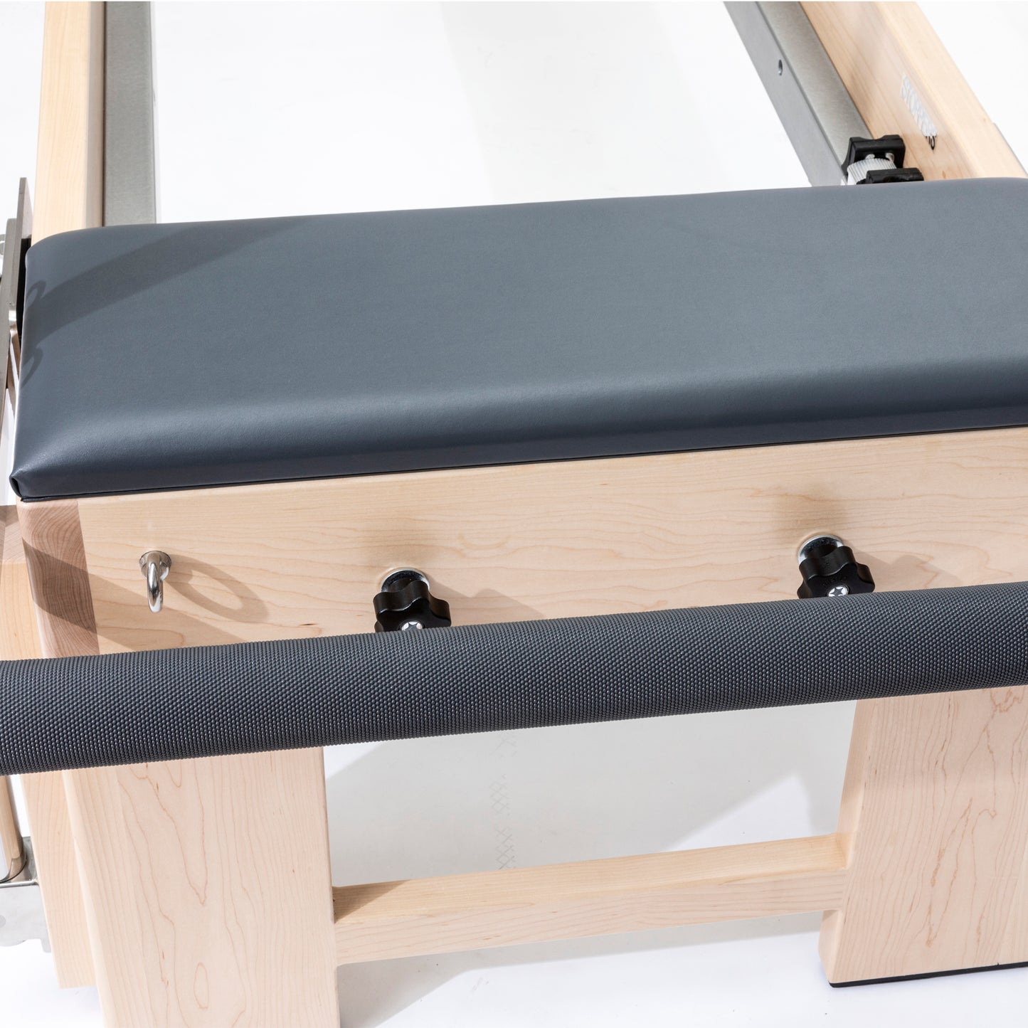 Professional Pilates Cadillac Reformer Elite with solid wood frame and grey padding