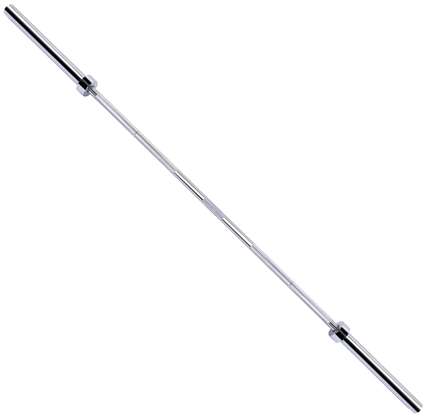 Signature Fitness 7 FT Olympic barbell with chrome finish and knurled grip – full product view