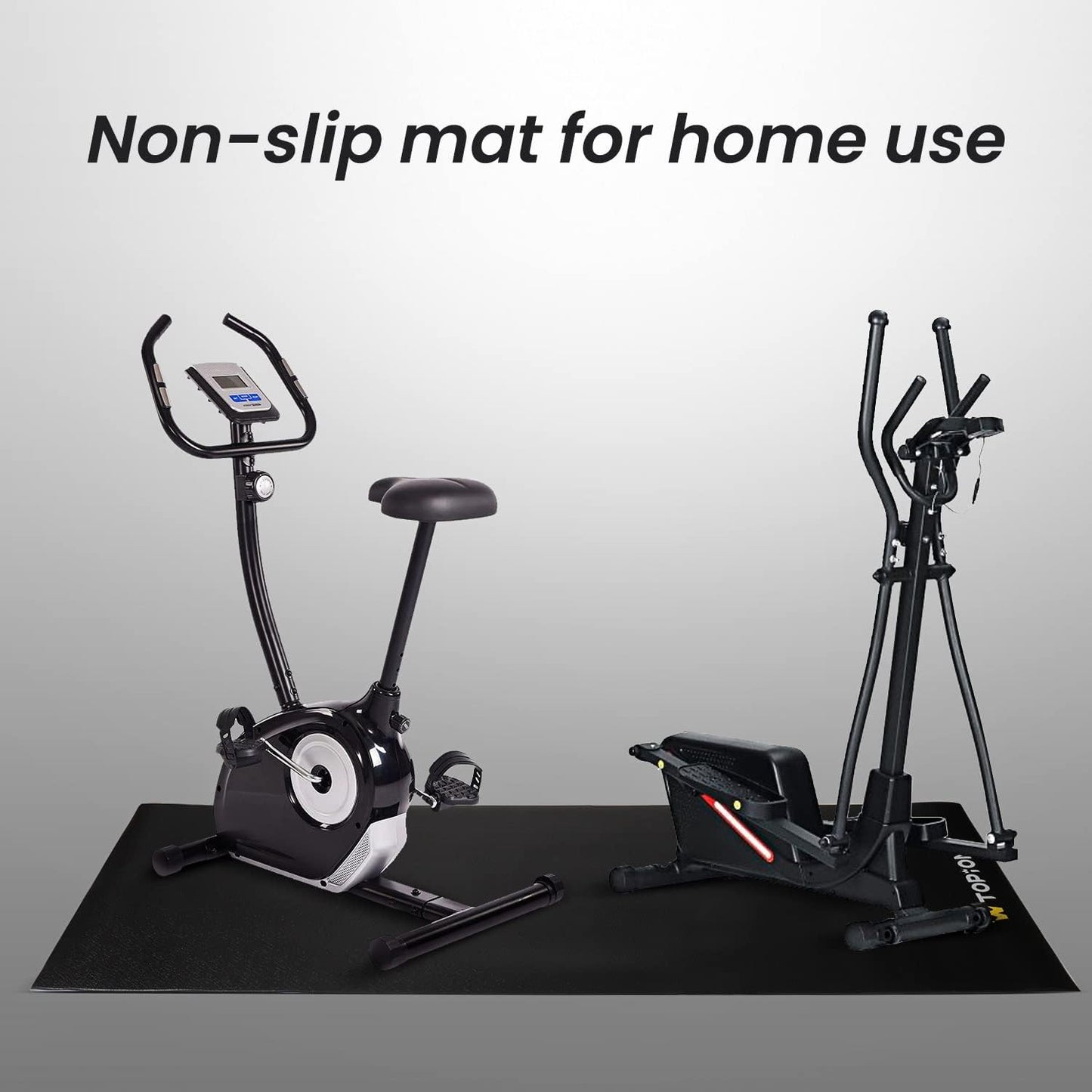 Topiom non-slip fitness mat in home gym for exercise equipment