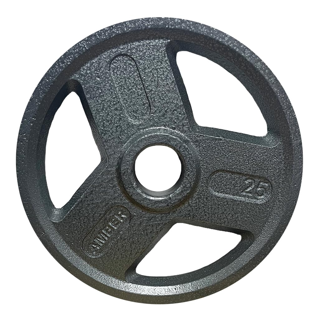 Tri-Grip Olympic Weight Plates Set – Heavy-duty cast iron plates with 2-inch holes for barbells.