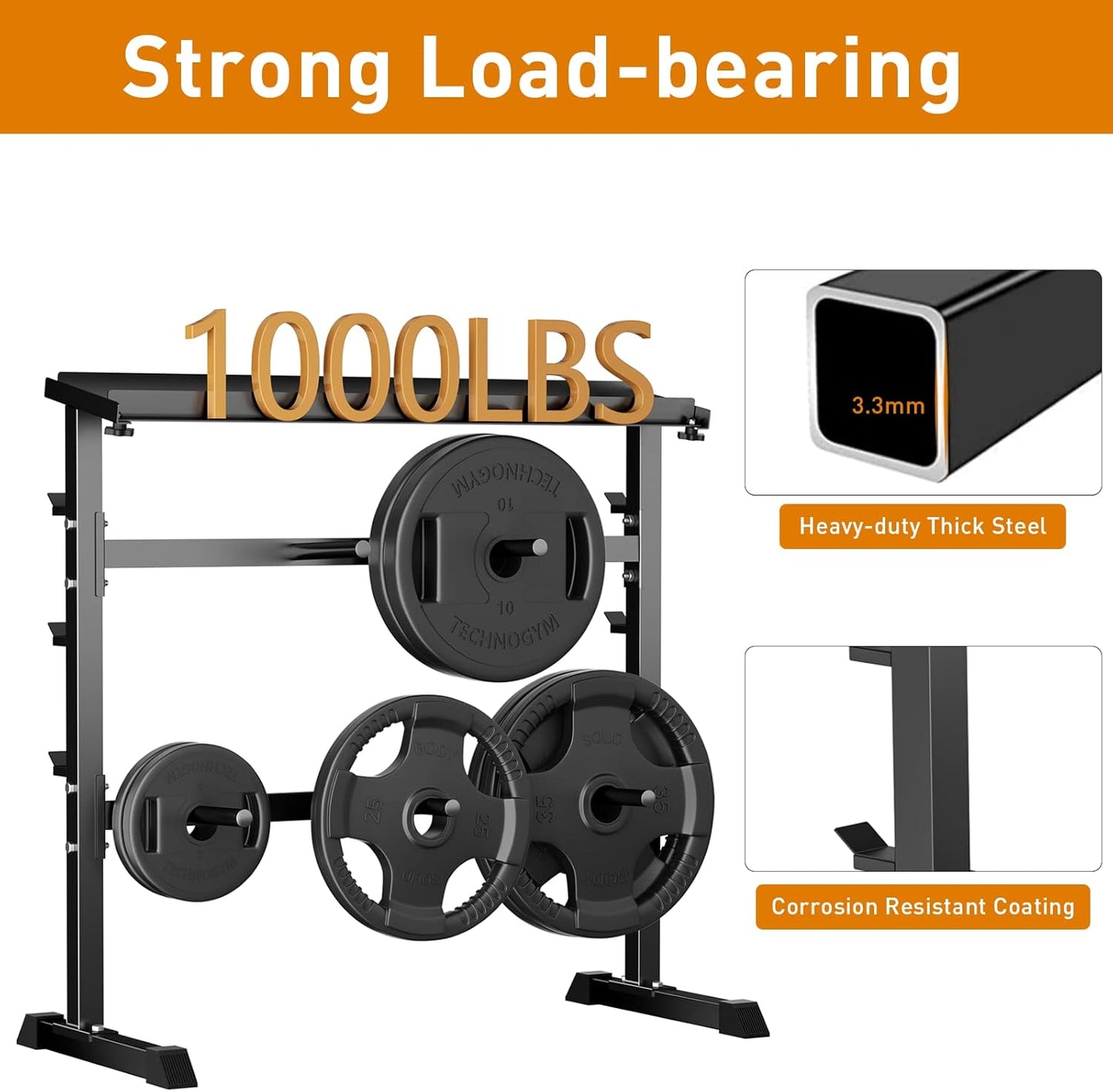UBOWAY Rack made from heavy duty thick steel for up to 1000 lb load capacity.