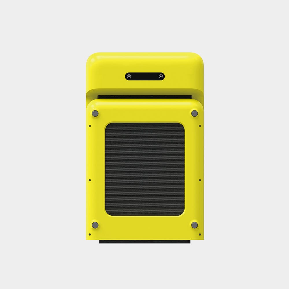 WalkingPad C2 Colorful Foldable Treadmill in yellow in folded upright position