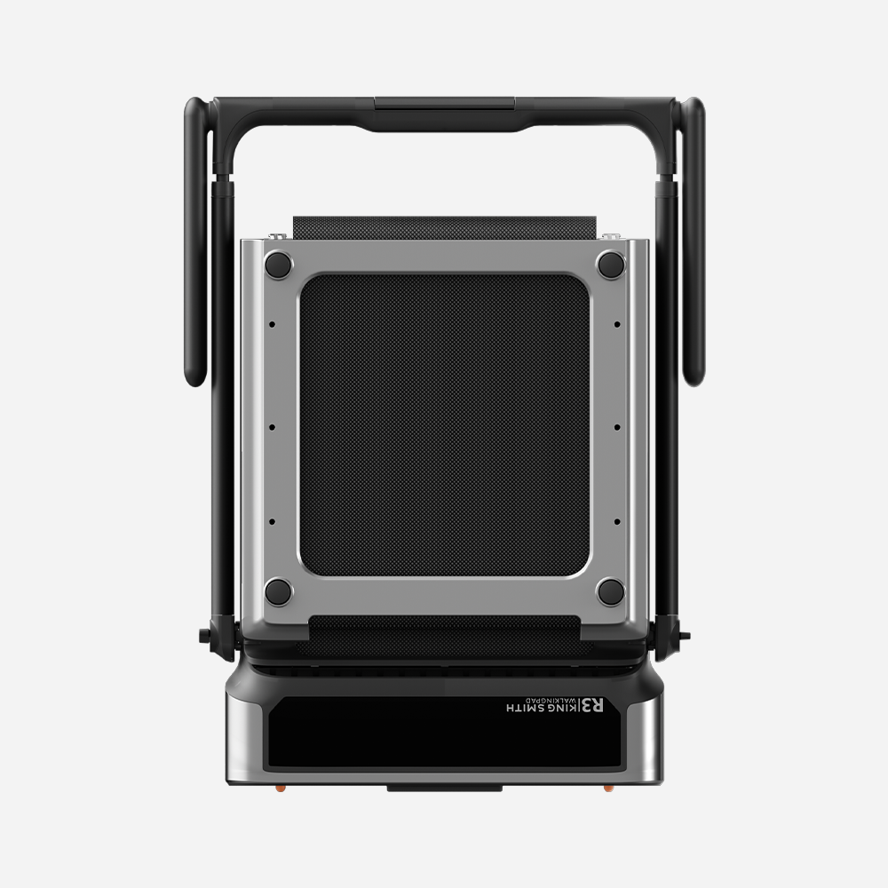 Folded view of the WalkingPad R3 Hybrid Plus Foldable Treadmill showcasing slim and modern design